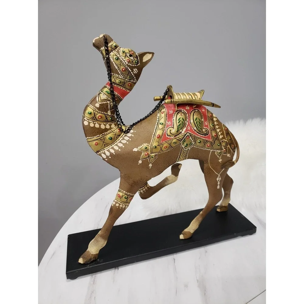 PIER 1 Vintage Hollywood Regency Moorish Indian Camel Decor Figure Statue Animal